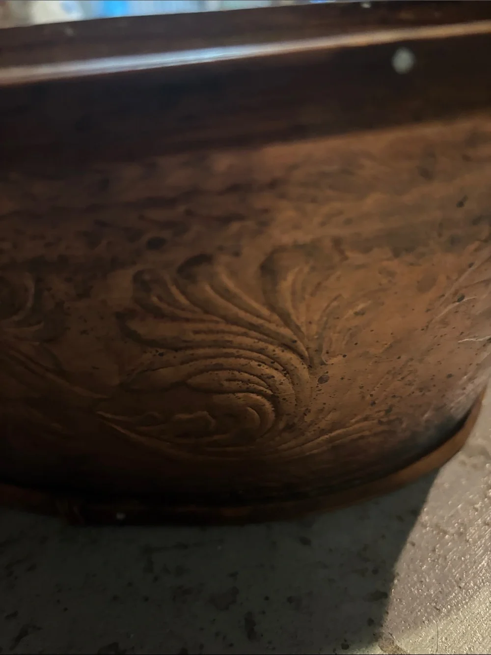 Handcrafted Brown Decorative light weight old copper Wooden Bowl